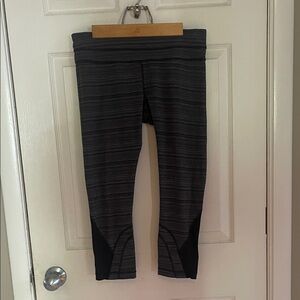 Lululemon Athletica Gray and Black Striped Leggings